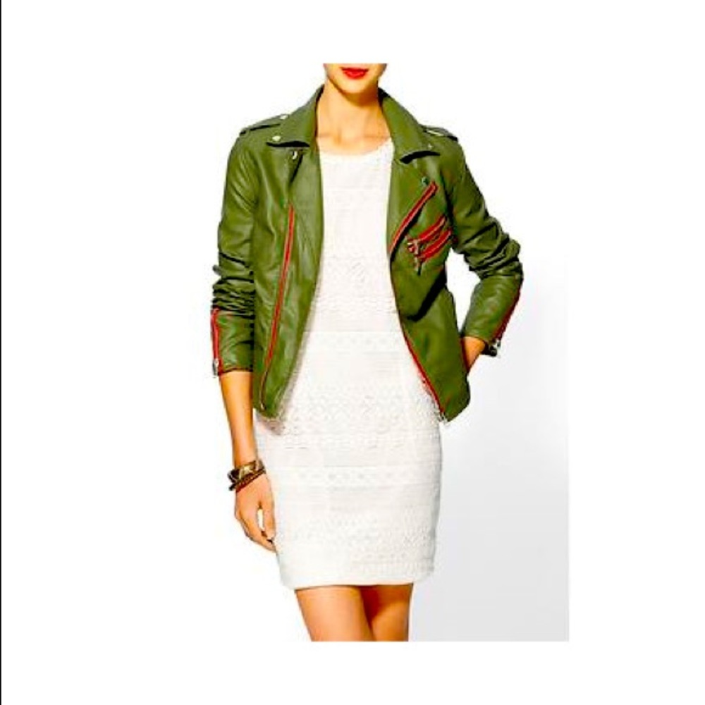 RD style vegan leather biker jacket size medium